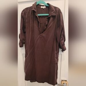 Bella Dahl Tencil Shirt Dress In Brown